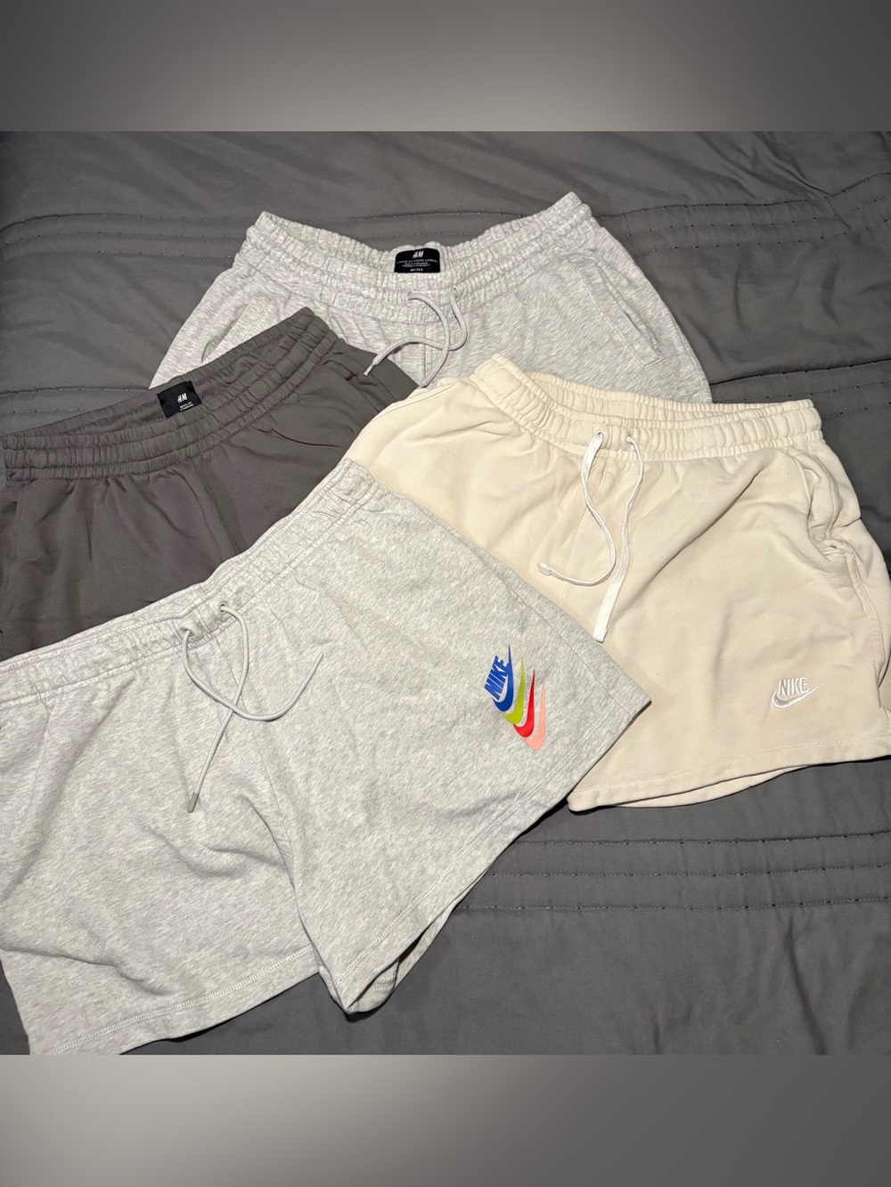 Nike women’s Multi-Pack Casual Shorts - Gray, Charcoal, Cream